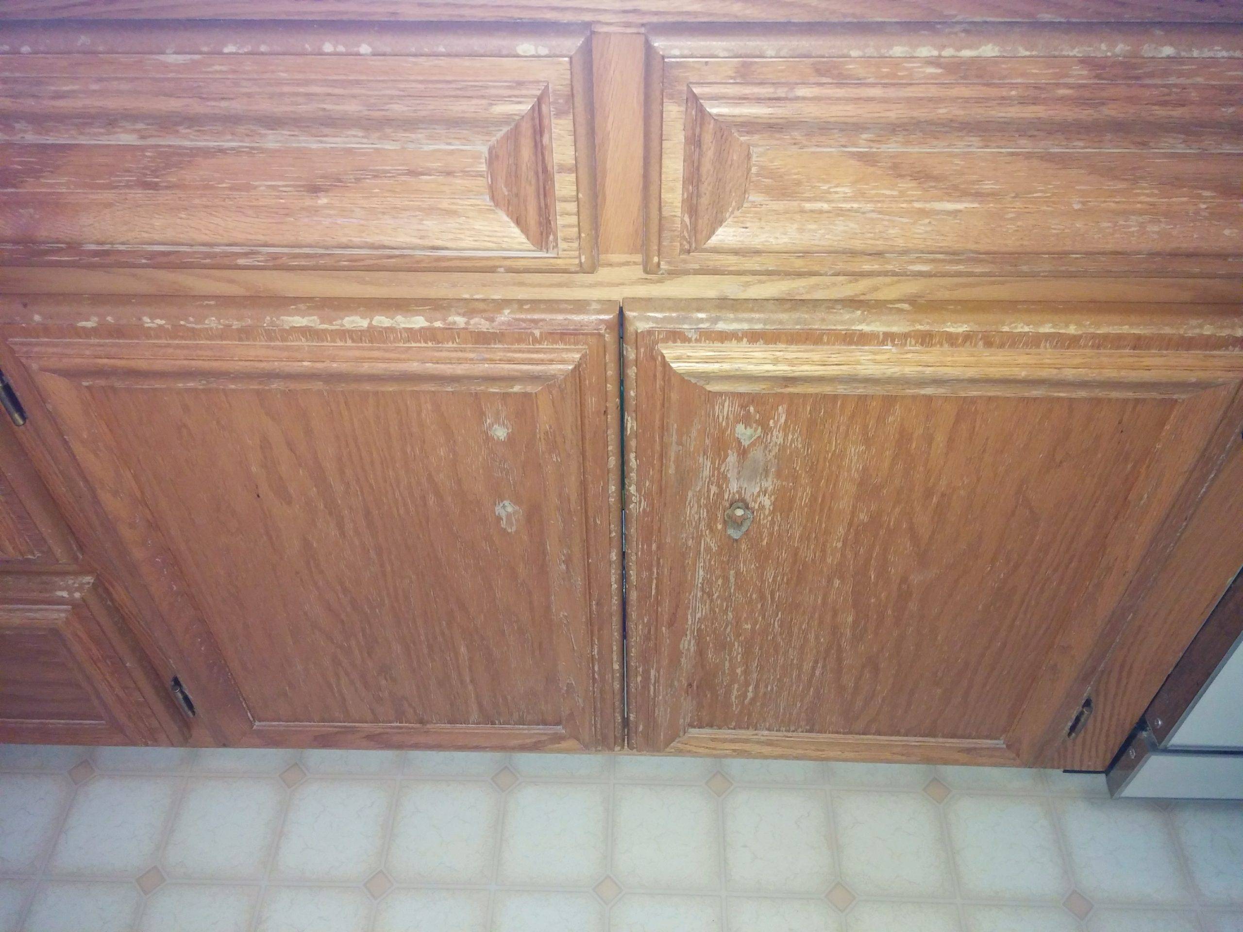 Cabinet refinishing before and after
